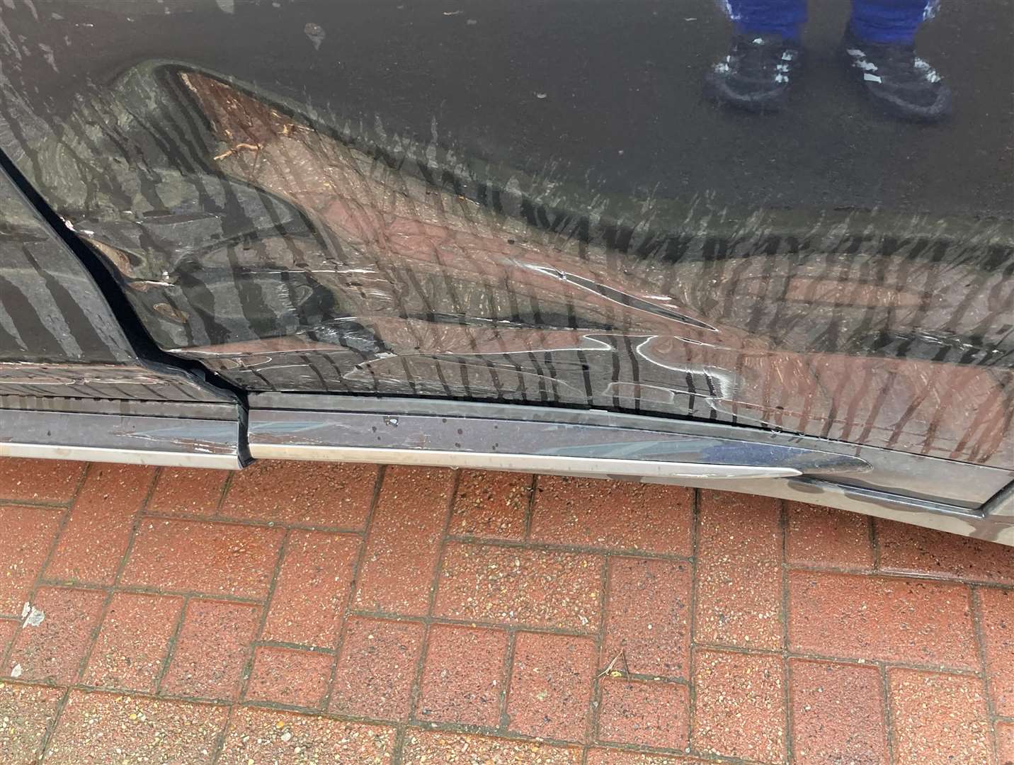 A huge dent was left in Darren Jaynes’ BMW, following a trip to Cineworld in Ashford Picture: Darren Jaynes