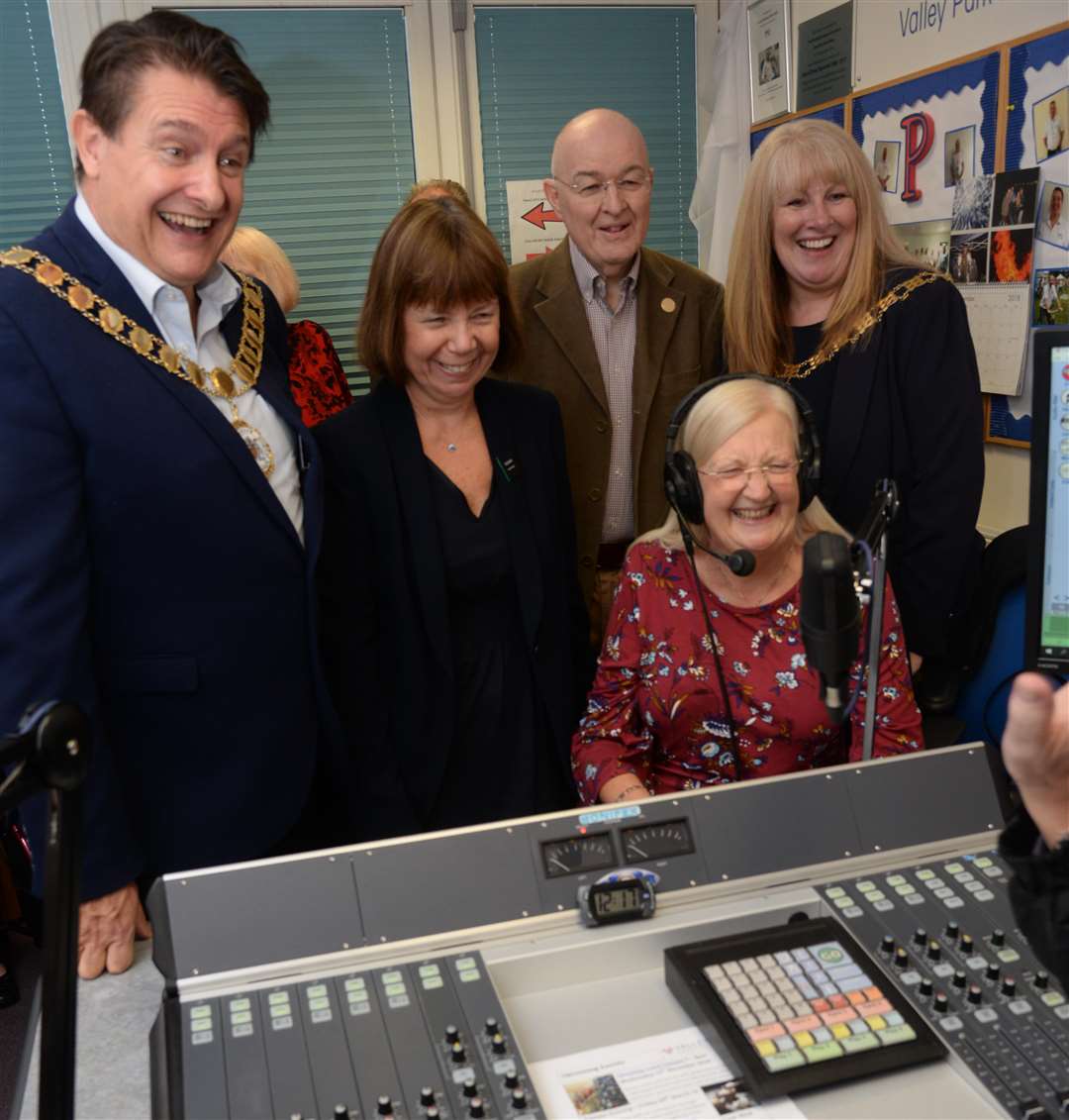 The new Valley Park Radio studio at Darenth Valley Hospital was opened by the Mayor Cllr David Moat, picture Chris Davey. (5704735)