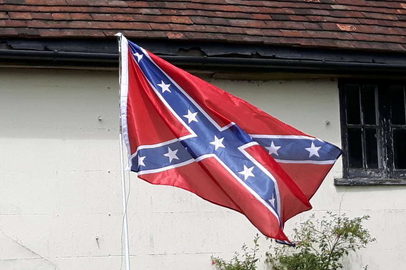 Kent Police was contacted with a complaint about the Confederate flag in Charing