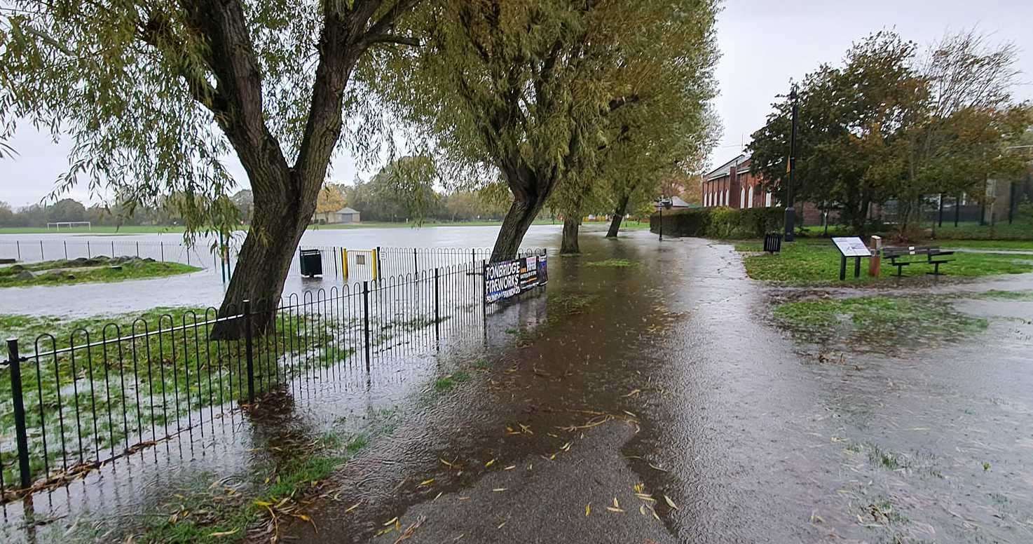 Flooding in Tonbridge Park has led to the postponement of the annual fireworks display organised by Tonbridge Round Table