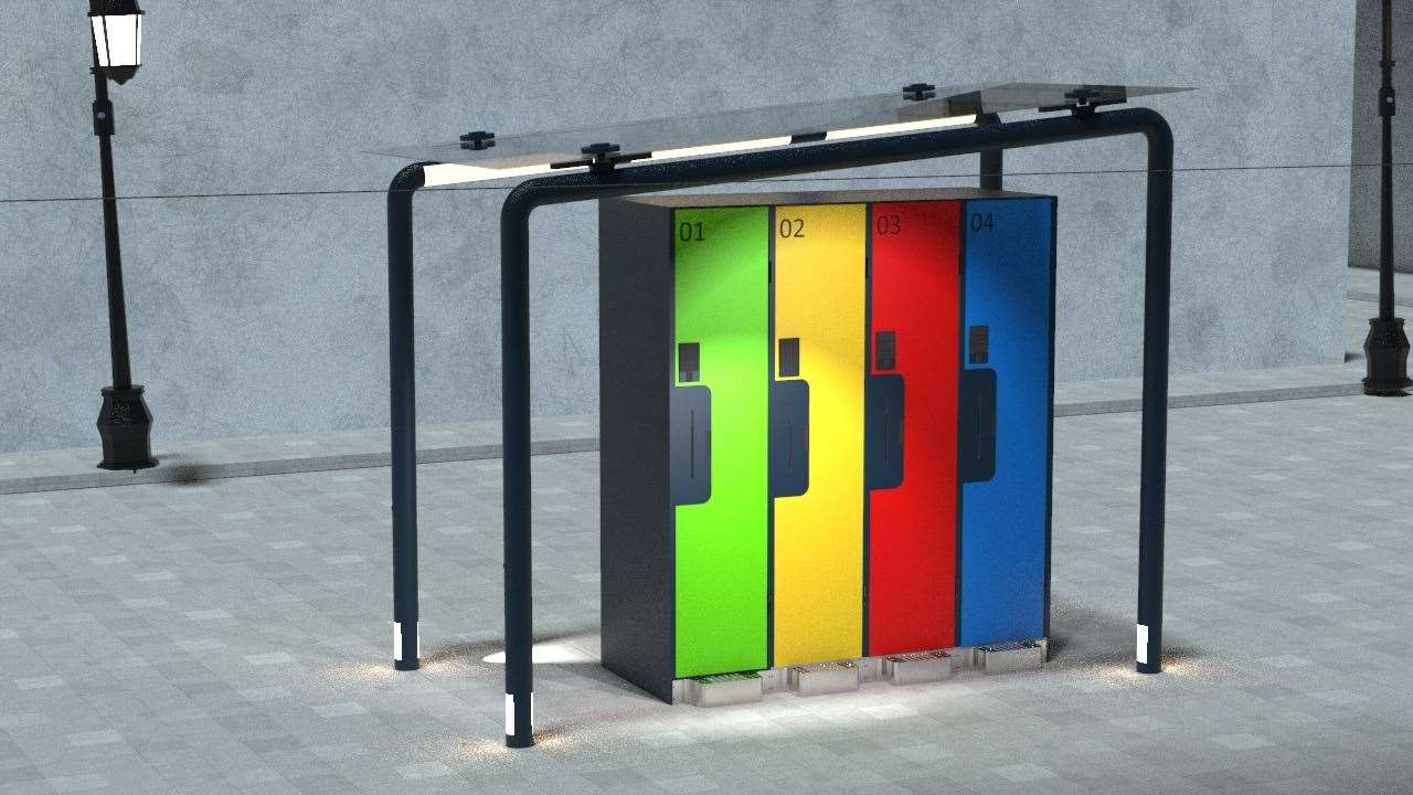 Alex Conway's design for homeless lockers