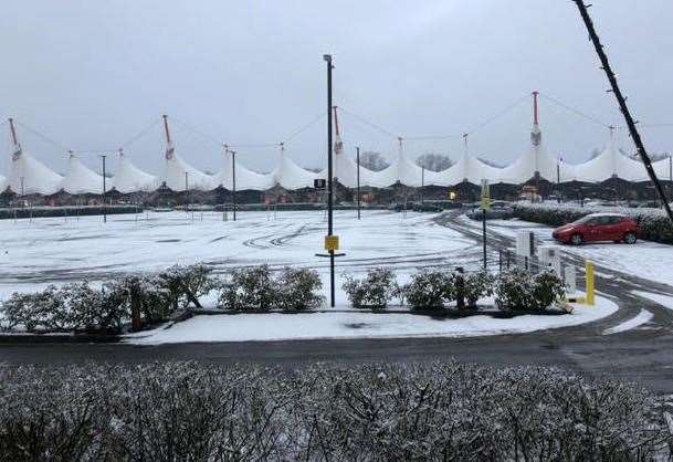 A handful of shoppers turned out this morning at Ashford Designer Outlet