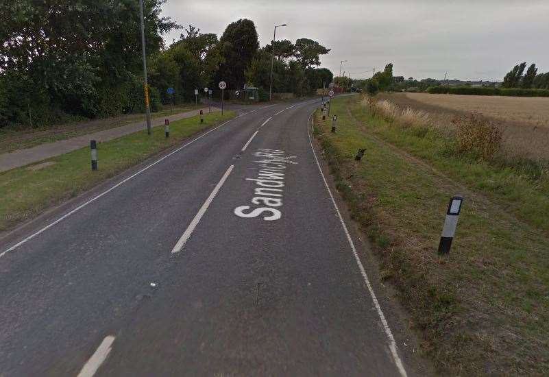 The A228 at Sholden with the Bridge Hill junction in the distance on the left. Picture: Google Maps