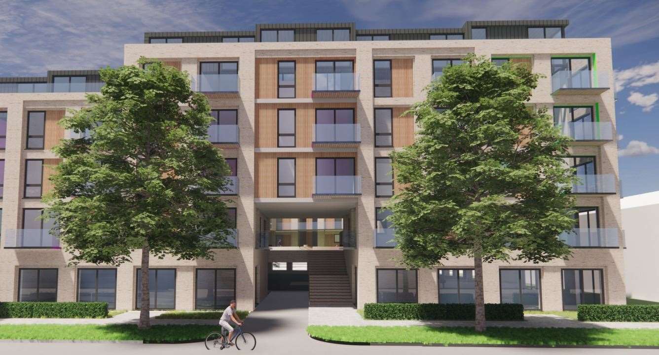 Plans for 80 apartments and three commercial units to be built in St Peter's Street, Maidstone, have been submitted to the council. Picture: APX Architecture