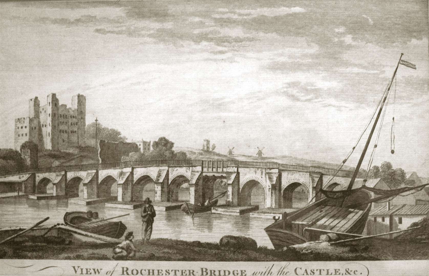 An older impression of how the Medieval Bridge looked in Rochester. Picture: Rochester Bridge Trust