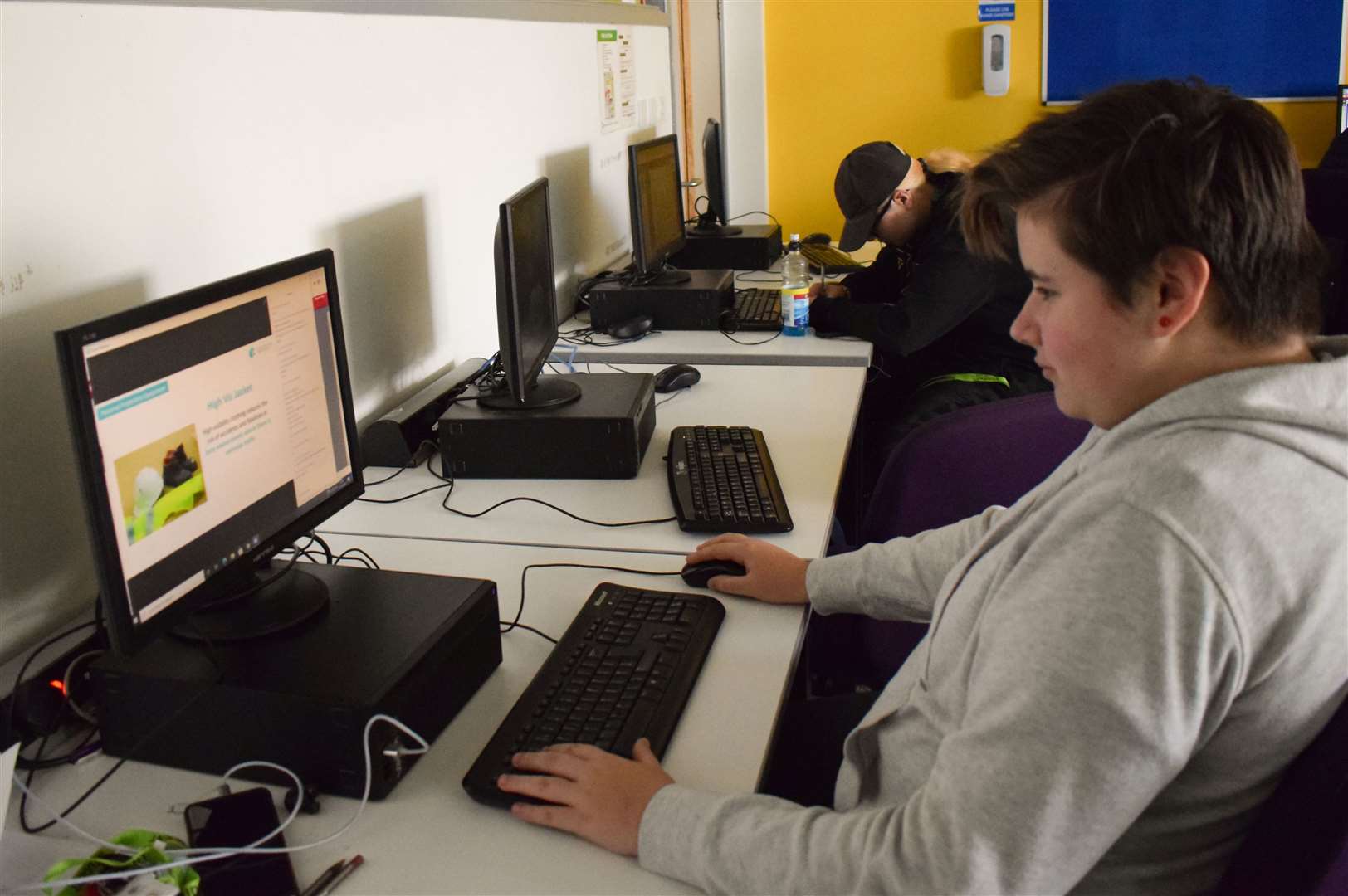 A construction student takes part in the online course. Picture: North Kent College