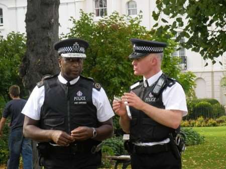 Chief Constable Mike Fuller and Insp Gareth Silcock during their visit to Dane John Gardens