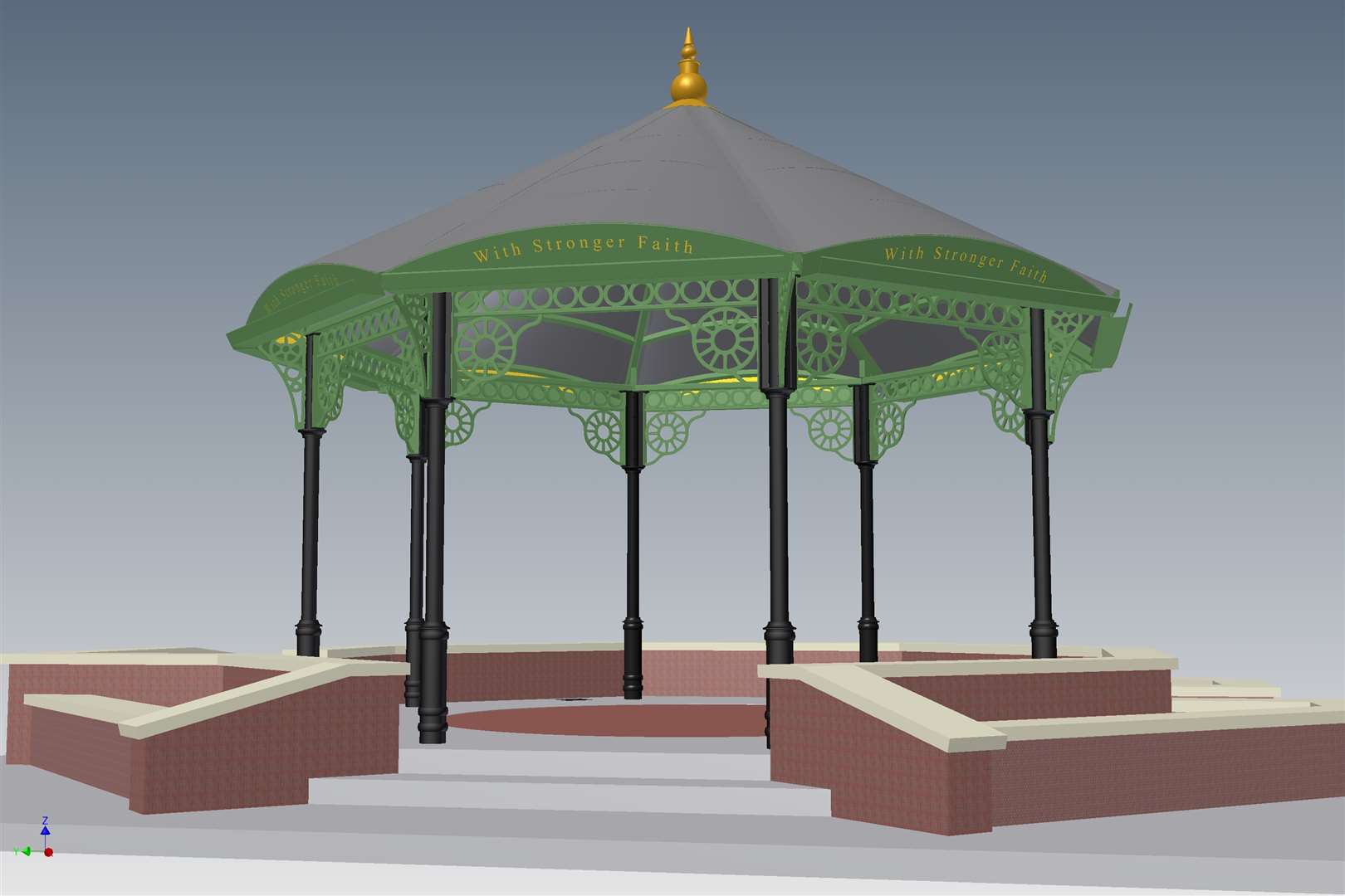 An artist's impression of the new canopy covering the Ashford High Street bandstand