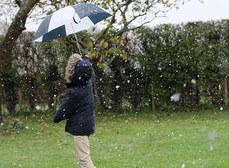 Caught in a snow flurry in Frittenden. Picture: Clodagh Norton