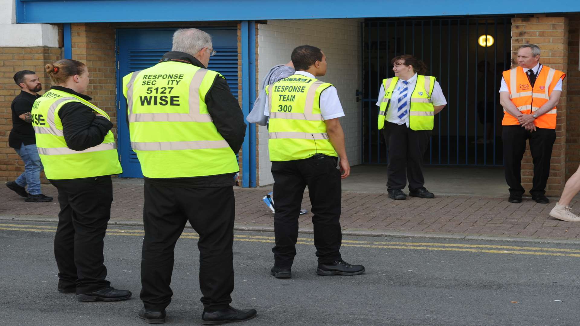 Stewards on duty at Priestfield for the Gillingham versus Millwall match Picture: Steve Crispe
