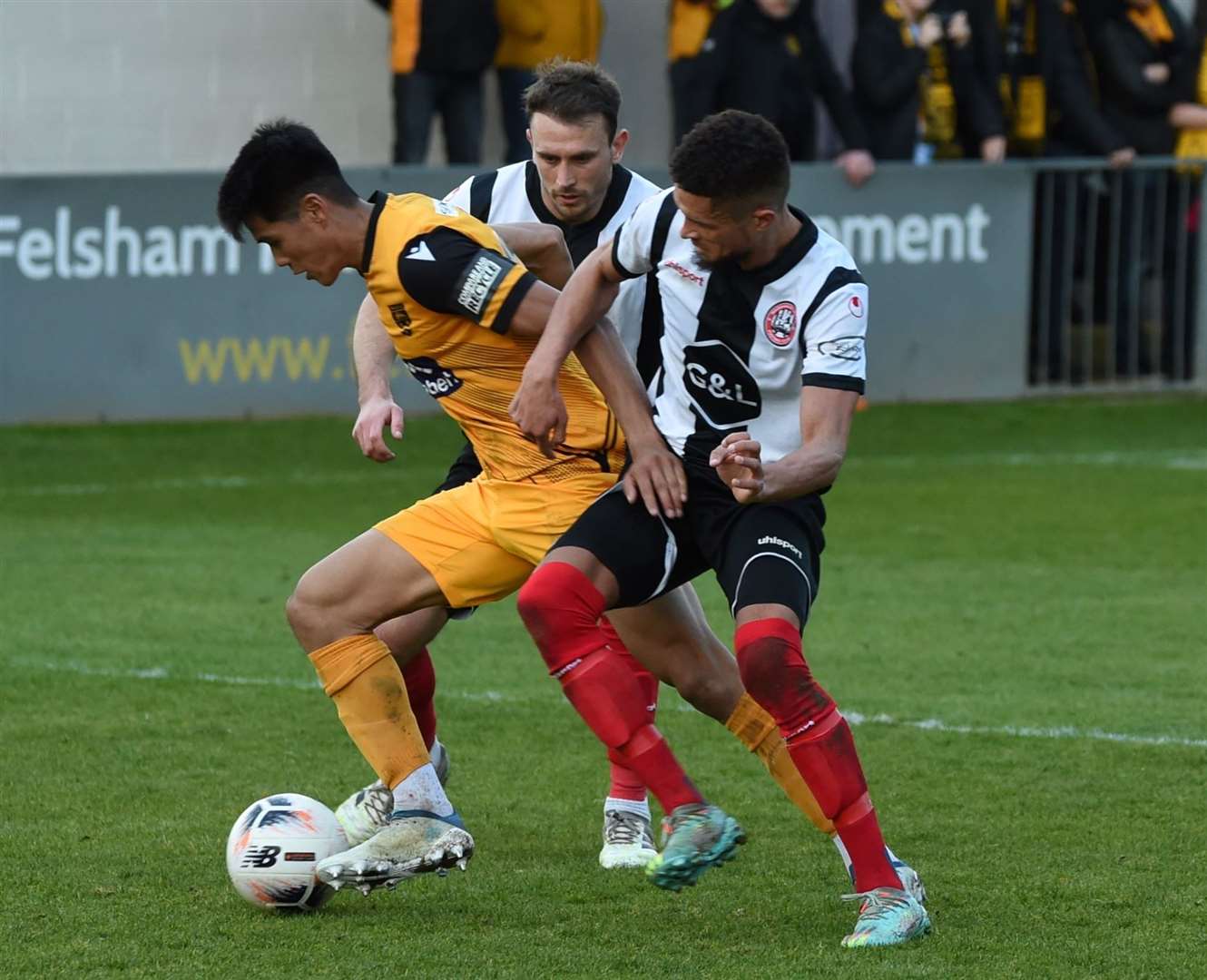 Bivesh Gurung in action for Maidstone at Maidenhead. Picture: Steve Terrell