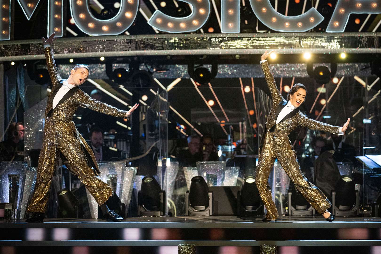 HRVY performing in the Strictly Come Dancing live shows. Picture: BBC / Guy Levy