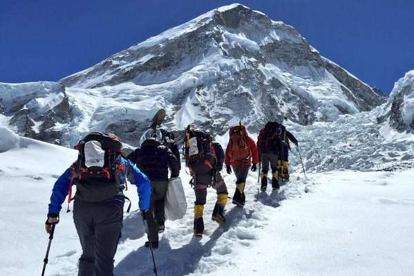 Gurkhas, including some from the Queen's Gurkha Engineers in Maidstone, on their Everest expedition