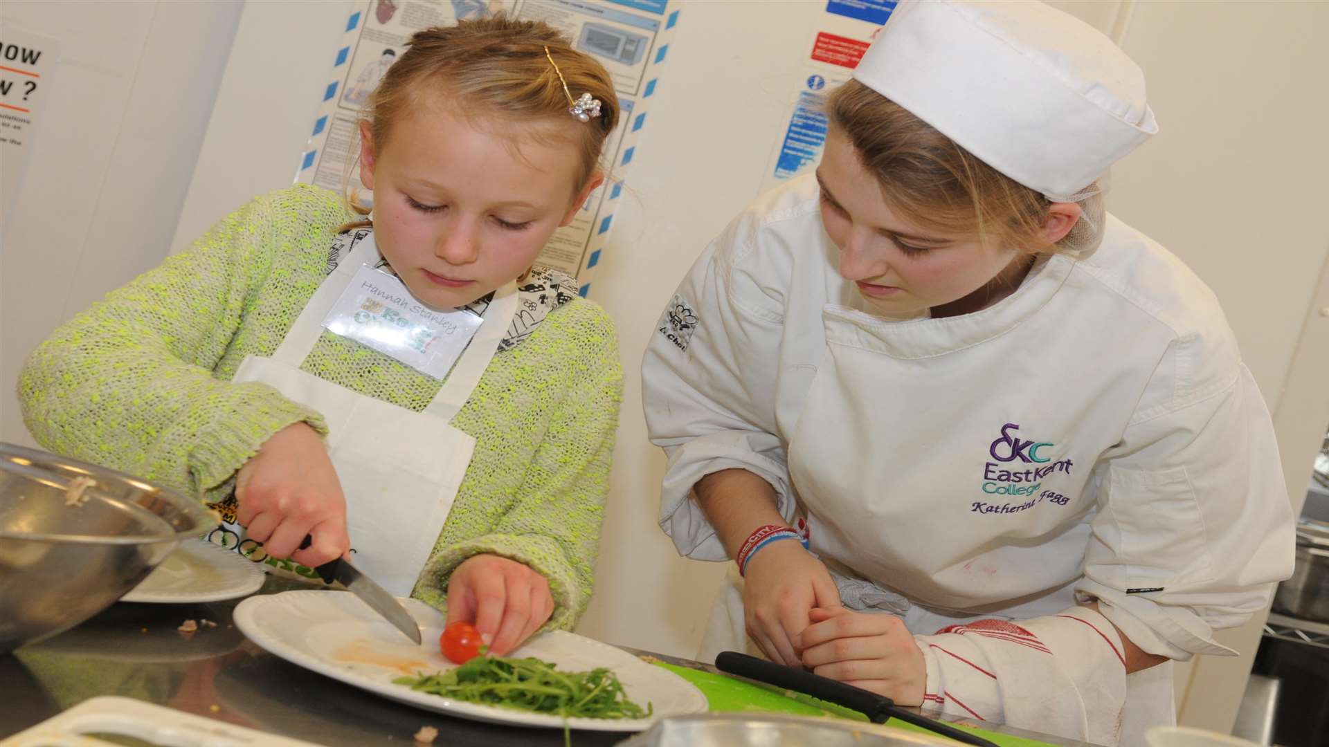 Hannah Stanley from Herne Bay Juniors concentrates at the Kent Cooks 2014 competition final at East Kent College, Ramsgate Road, Broadstairs.