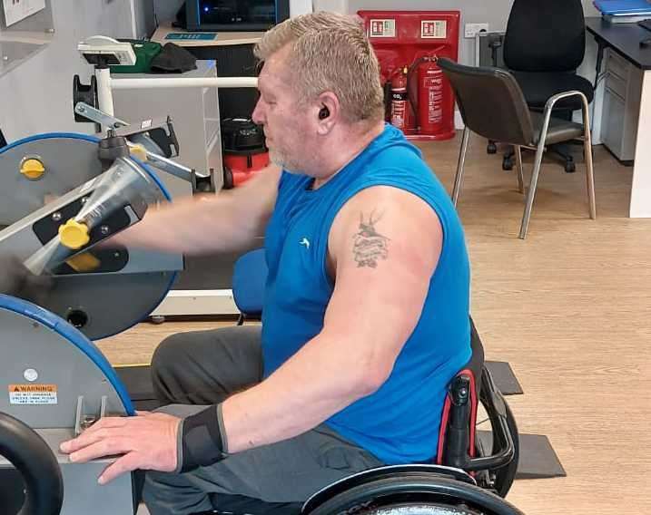 The paralysed dad has done several charity challenges