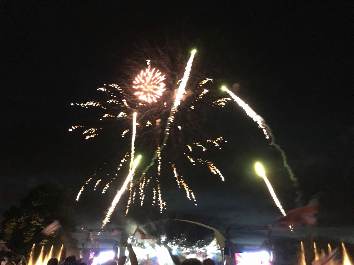 Fireworks lit up the sky to mark the end of the military proms at Rochester Castle