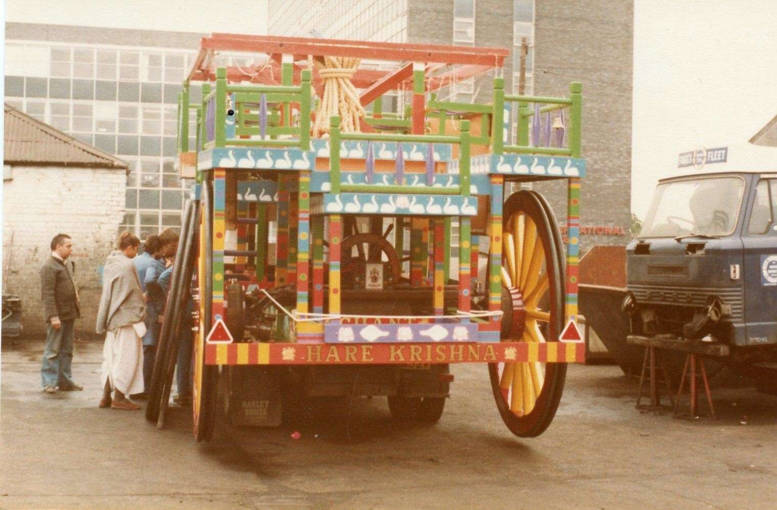 The religious group, the Hare Krishnas, came to Ashford for the commission of a giant mobile temple known as a Ratha. Mr Knowles particularly remembers its seven-foot-tall wheels