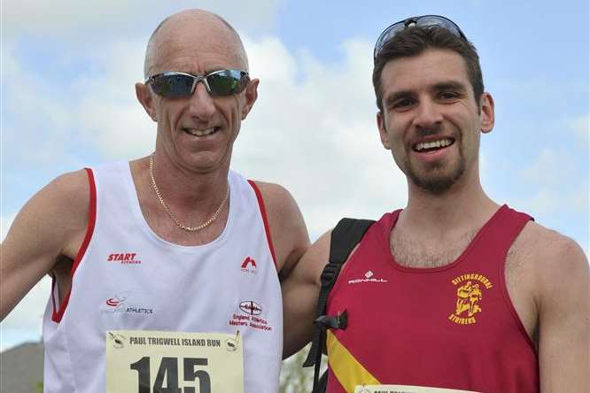 Graeme Saker, second place, and Anthony Jackson, winner from the 10-mile race at last year's Paul Trigwell Island Run