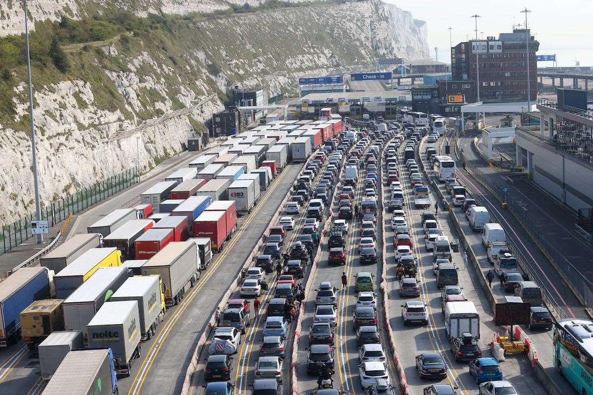 There were queues at the port of Dover as people left for the Easter weekend. Picture: UKNip