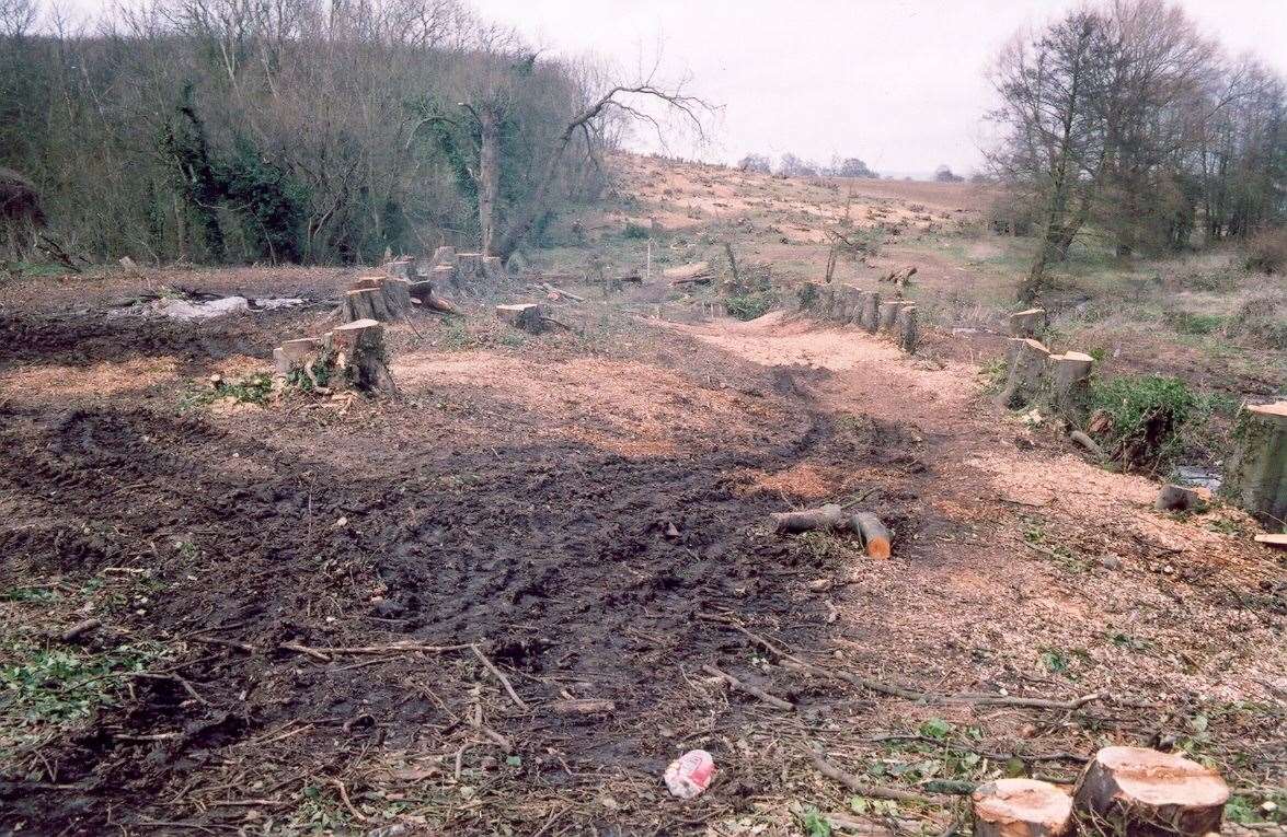 Countryside near Leybourne destroyed during the creation of the A228 Leybourne and West Malling Bypass. Provider: Donald and Eileen Goodchild