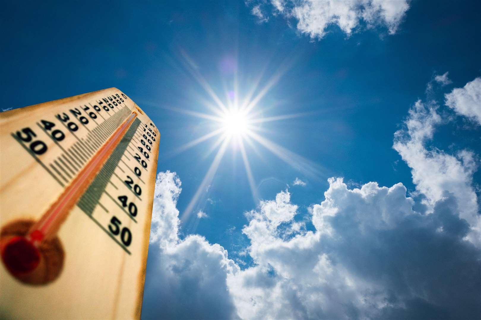 The hot weather will continue for today. Stock Image