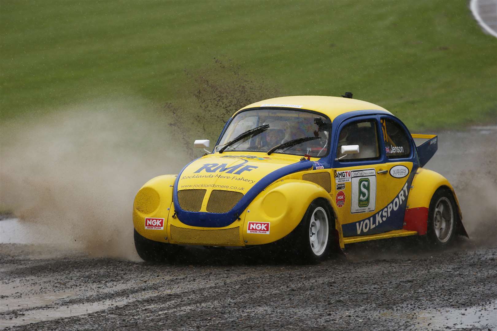 Button and Coulthard handled the VW Beetle