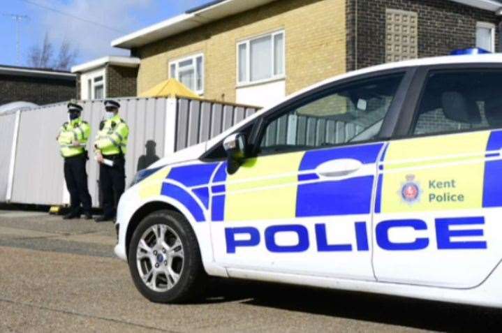 Police at the start of the Everard investigation outside Couzens' home in Deal, March 2021. Picture: Barry Goodwin