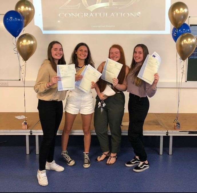 Holly Copley, Olivia Copley, Rianna Capriotti and Jaz East celebrate the end of their secondary school careers (15297632)