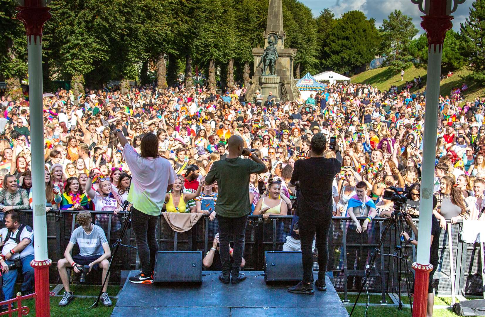 Headliners 5ive on stage at Canterbury Pride Picture: Michael East