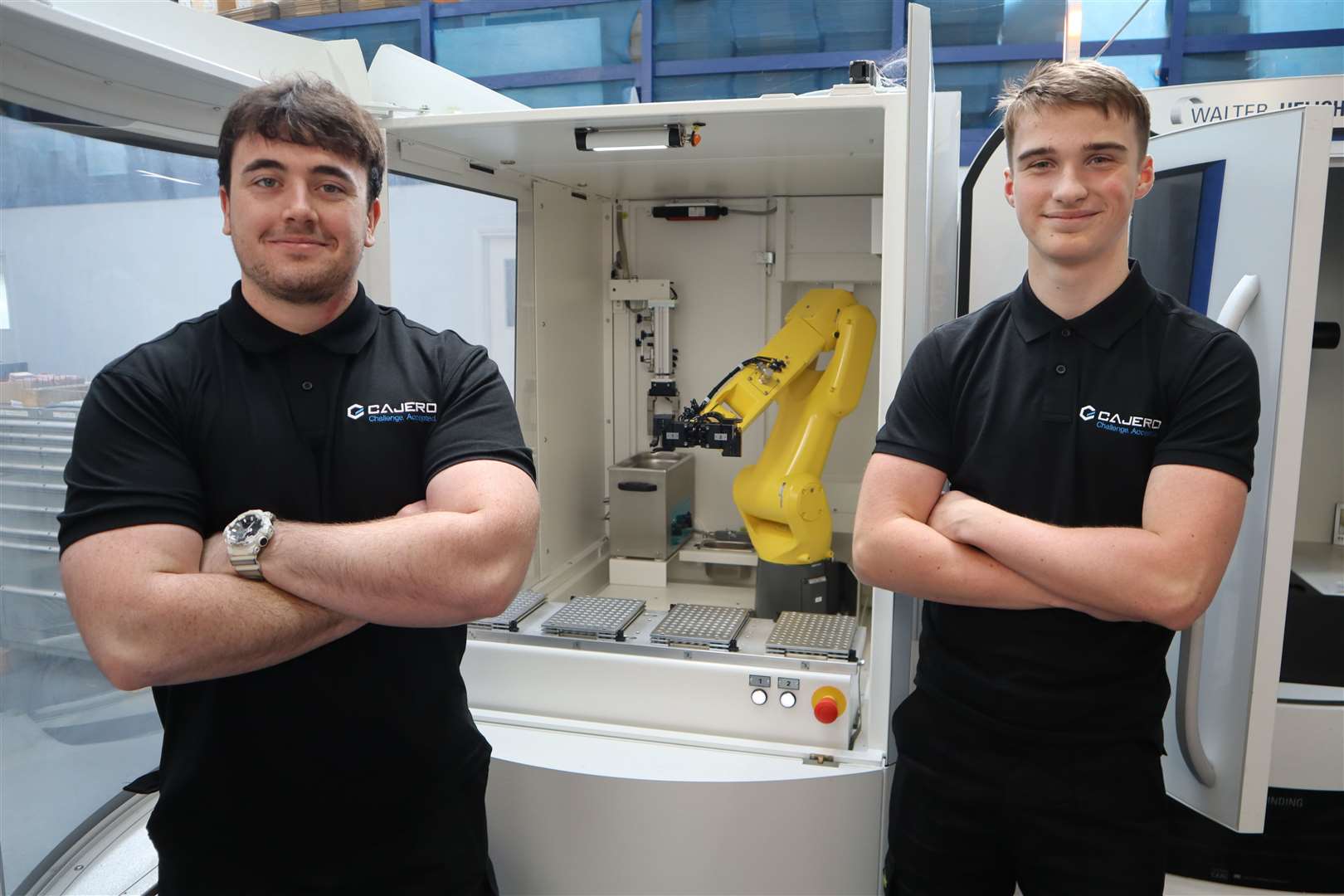 Cajero trainees Sam Bird, 19, left, and Oliver Jones, 17. Sam joined from the Oasis Academy Isle of Sheppey and Oliver was a pupil at Westlands, Sittingbourne