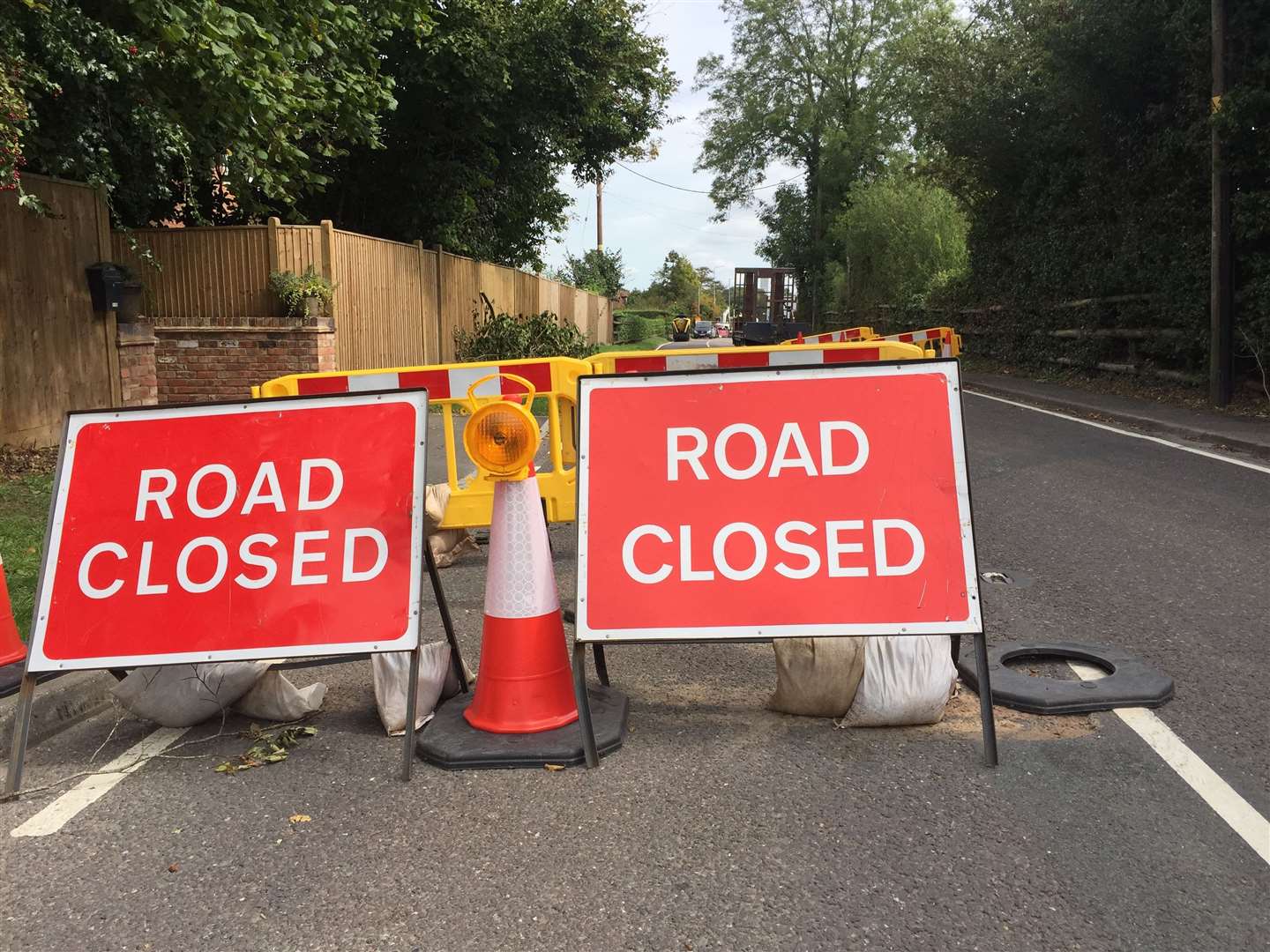 The A252 Canterbury Road is closed in Challock