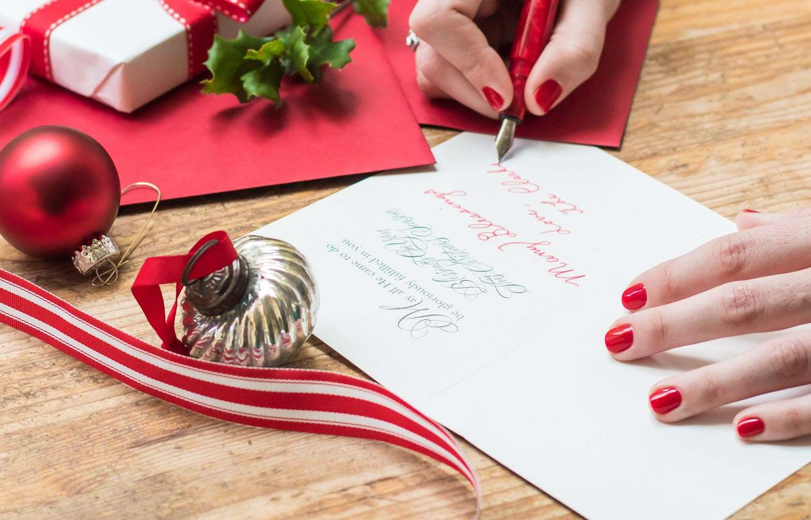 A message or card can bring so much cheer. Stock image