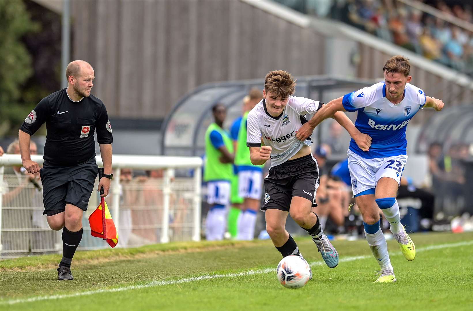 Gillingham’s Conor Masterson looking to keep Dover out Picture: Stuart Brock