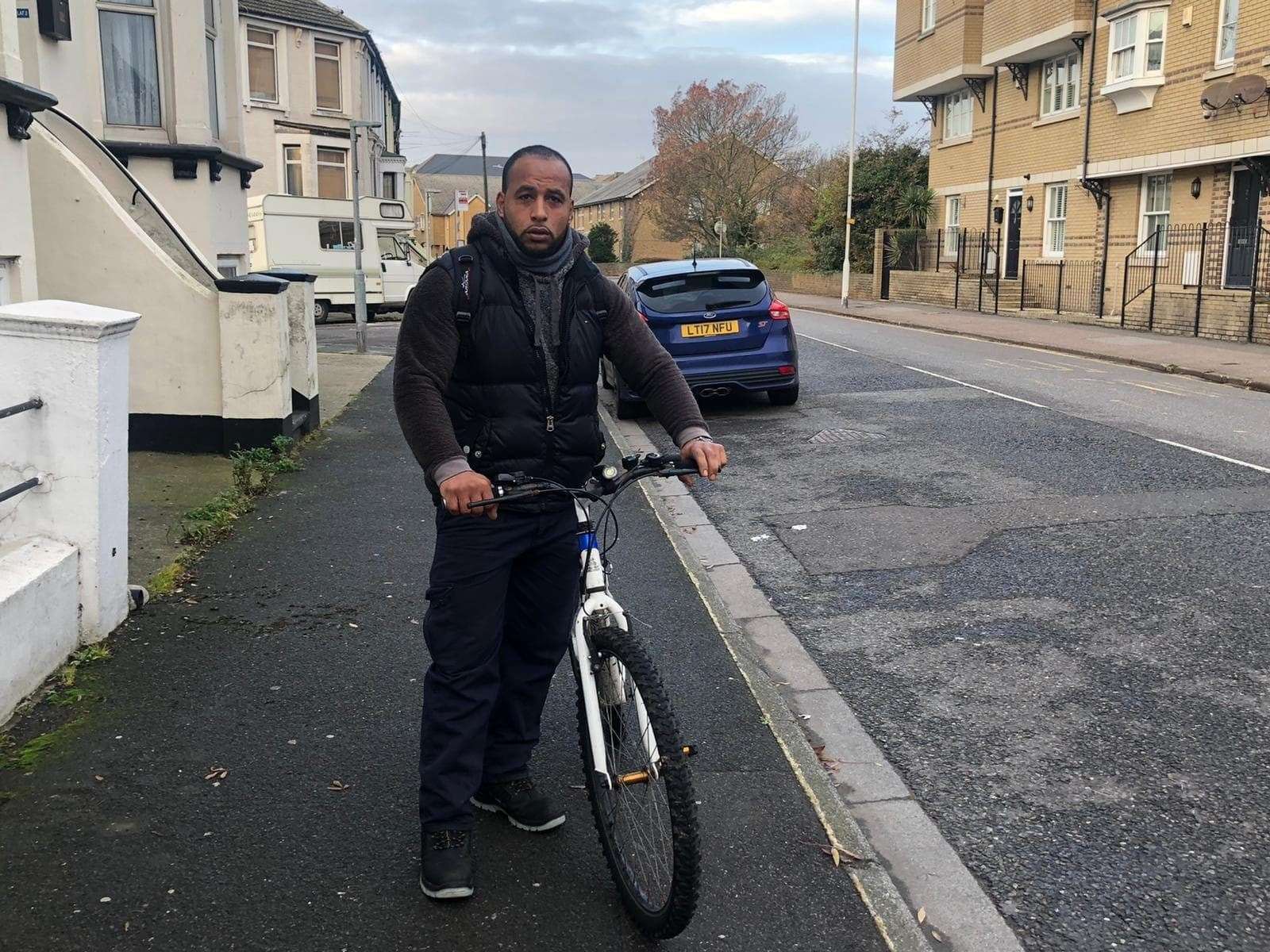 Dad-of-two Sobhy Ghareb from Sheerness says he had to cycle home across the Sheppey Crossing in the dark and in the wind