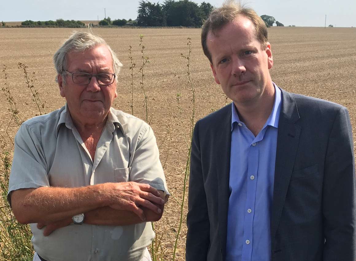 Resident Trevor Vince and MP Charlie Elphicke - trying to stop the annual farm stench in the district.