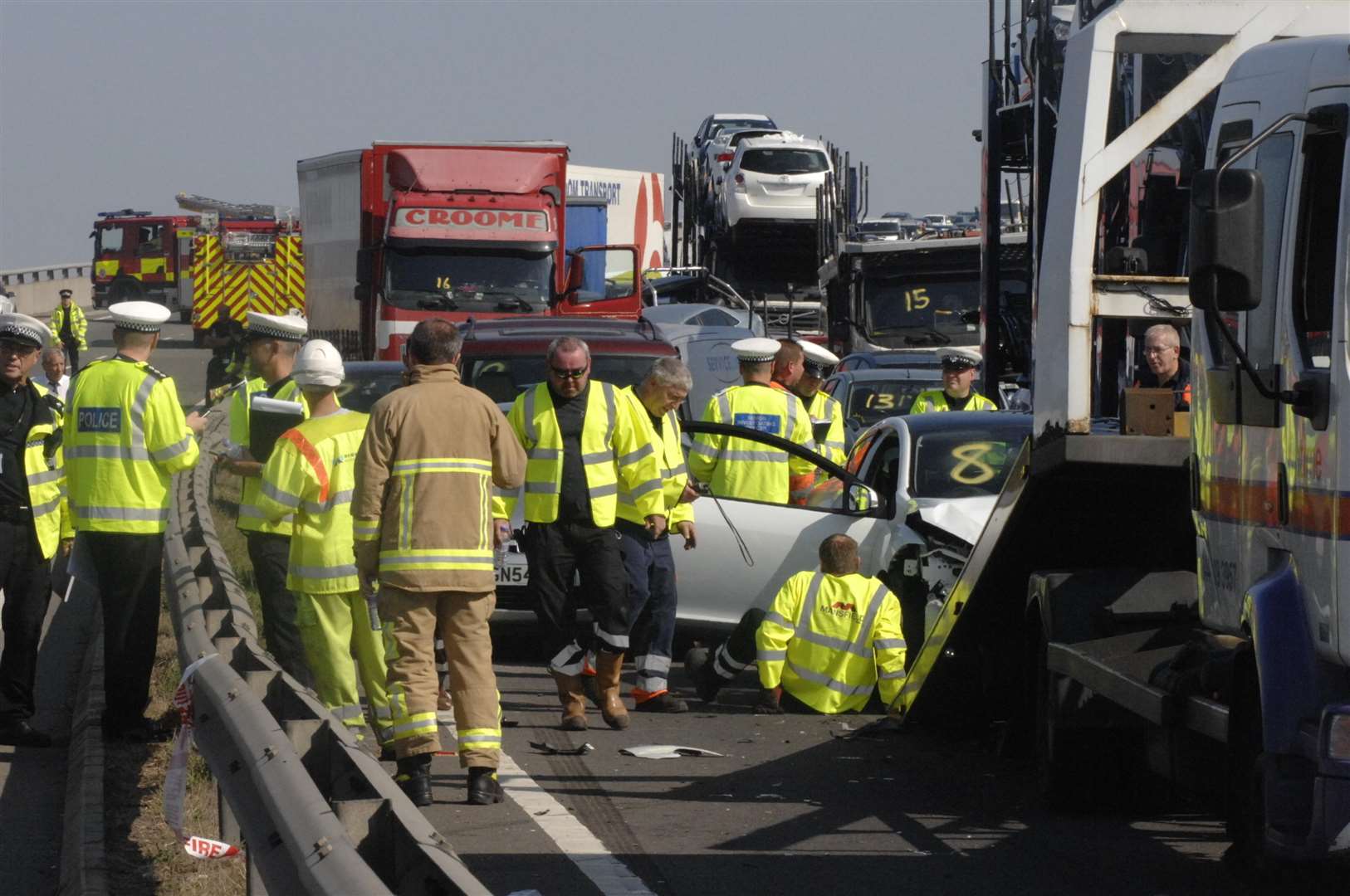 The scene at the Sheppey Crossing following the crash in 2013. Picture: Chris Davey