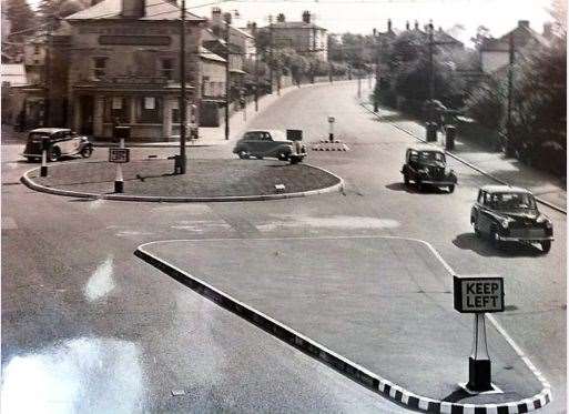 The Wheatsheaf roundabout in the early 1950s