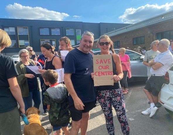 A community protest against the possible closure took place at the leisure centre. Photo: Anna Roberts