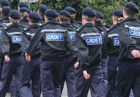 Teenage Volunteer Police Cadets to help combat number plate theft and vehicle crime at events in Hawkhurst and Cranbrook. Picture: Kent Police
