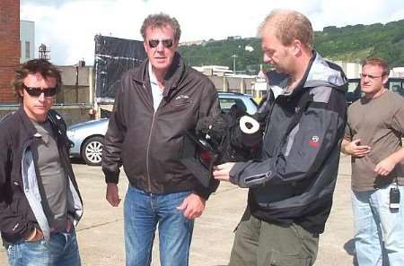 Ladies' favourite Richard "Hamster" Hammond and Jeremy Clarkson during the filming. Picture: MARY GRAHAM