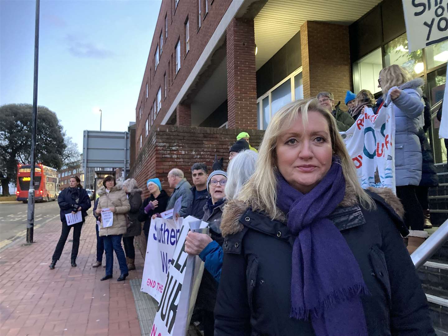 Julie Norburn-McRae was among the protesters outside the Thanet District Council's offices