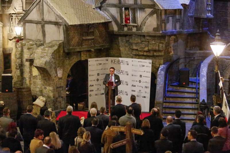 KM Group managing director Richard Elliot speaks at the KEiBA 2015 launch at Dickens World