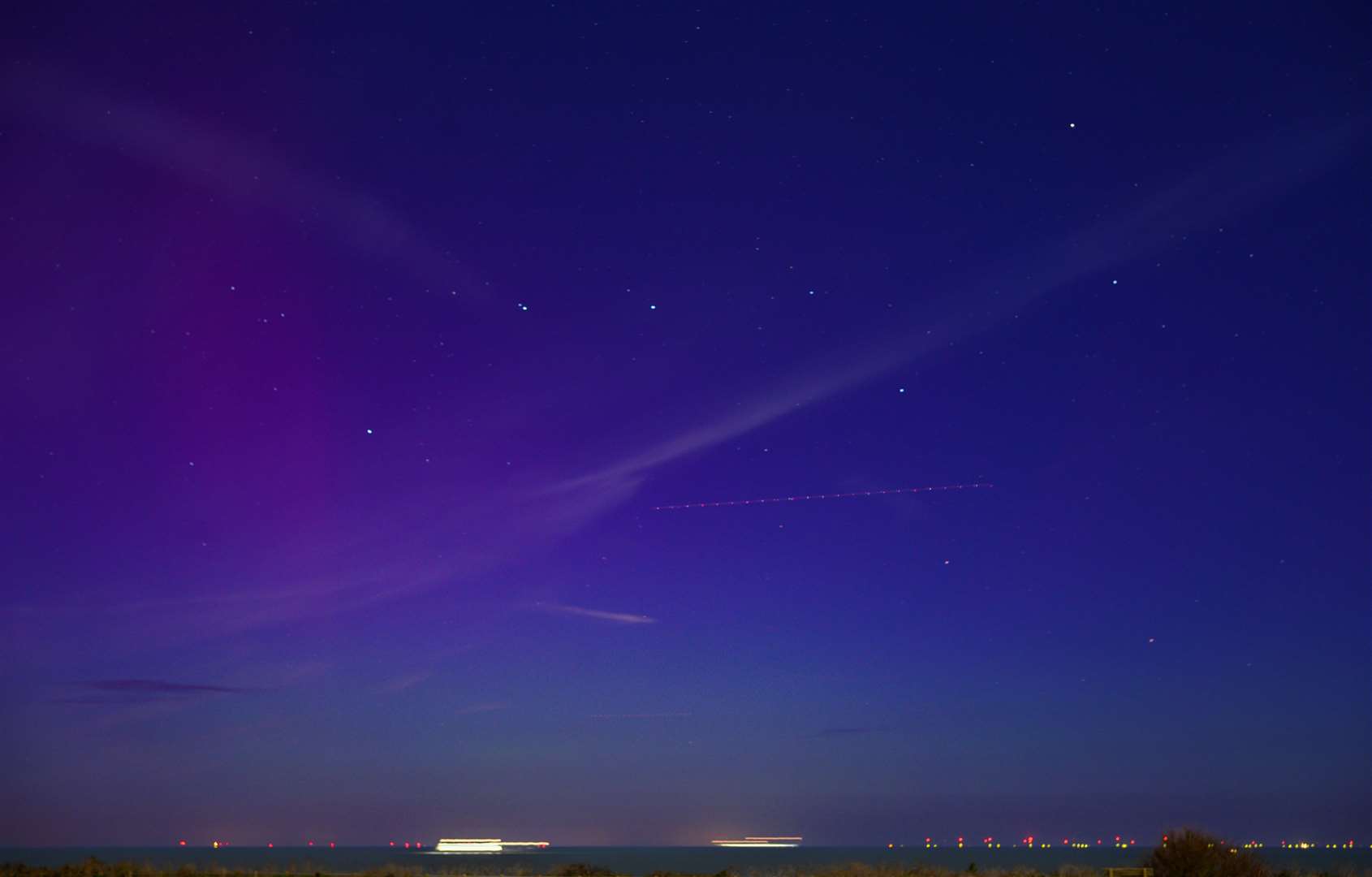 The Northern Lights could be seen over Kent on Sunday evening. Picture: Fern Sherratt-Wells