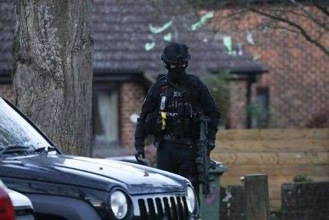 Armed police in Otham Picture: UKNIP