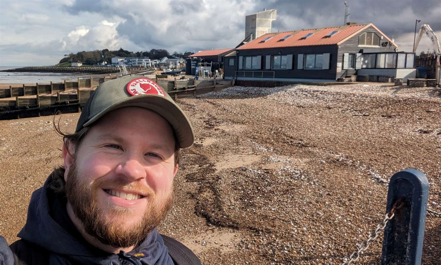 Reporter Rhys Griffiths on his arrival at Whitstable