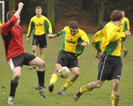 Milfield (yellow) hit eight in their game against Blean on Sunday