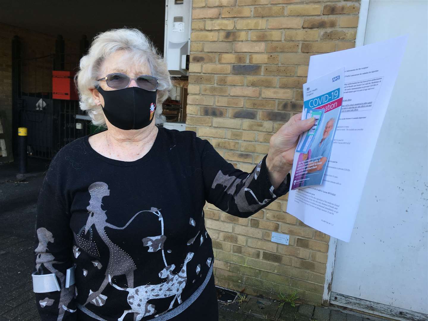 Times Guardian reporter Bel Austin after she had her covid vaccination at the Sheerness Medical Centre on Sheppey