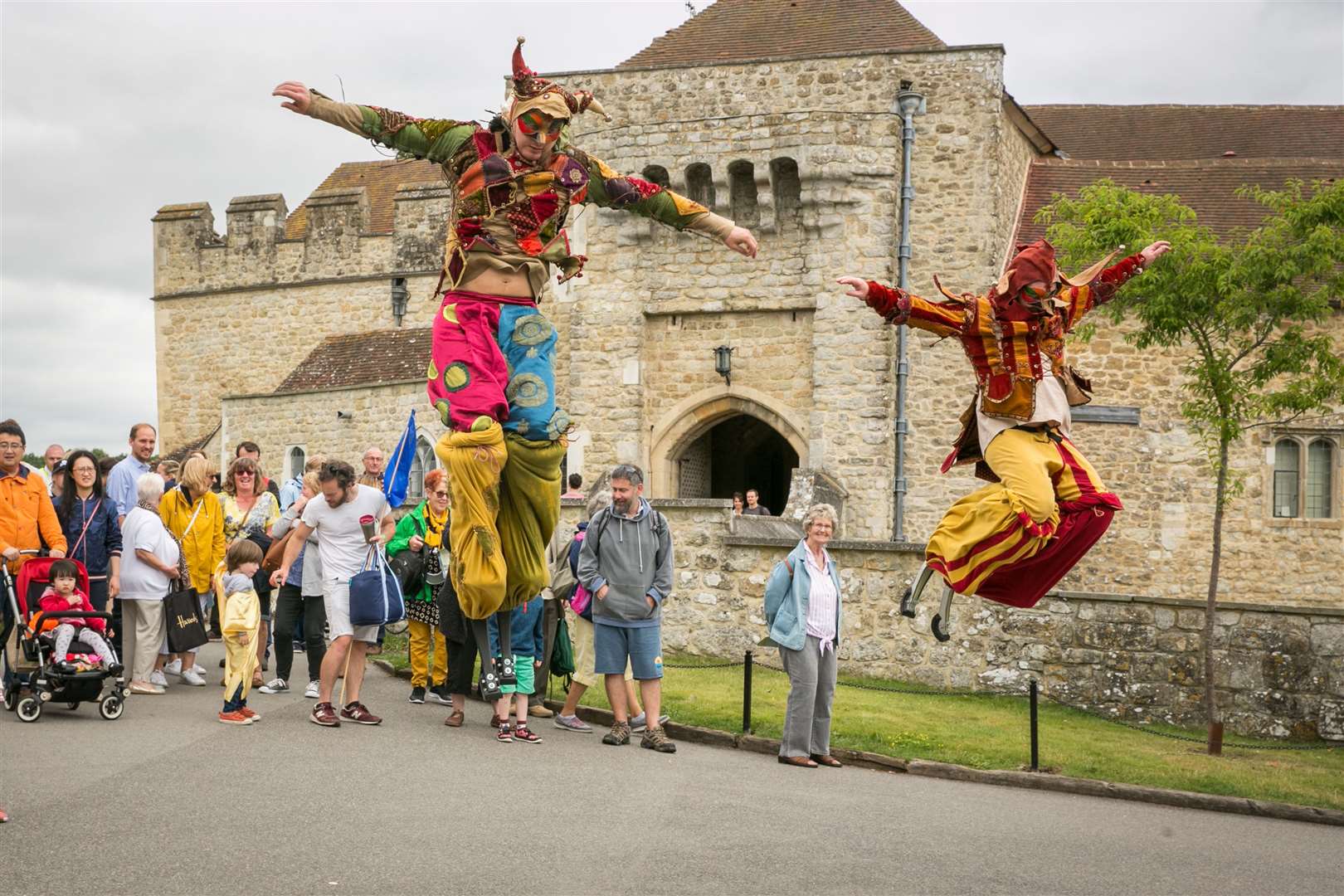 Acrojou take part in the Leeds Castle Carnival of History. Picture: Matthew Walker