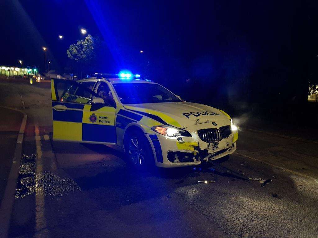 Two officers had minor injuries. Picture: Kent Police (1648861)