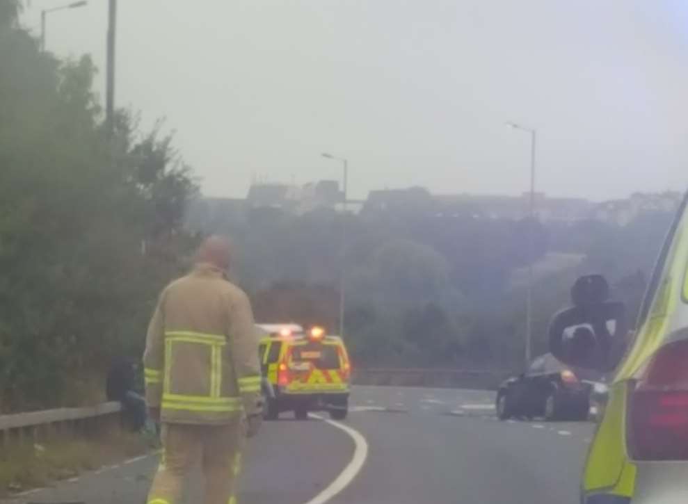 Emergency services are at the scene of an accident on the A2 PICTURE: @Nelson3669